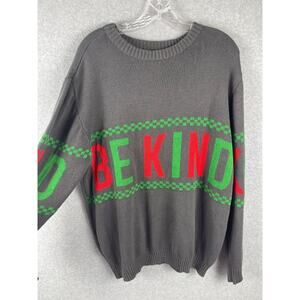 IML Be Kind Holiday Sweater Women's Size M‎ Gray Crew Neck Pullover